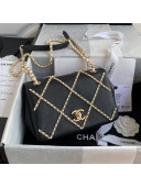 Chanel Quilted Lambskin Medium Flap Bag with Entwined Chain AS2383 Black 2021