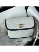 Chanel Grained Calfskin Mini Messenger Bag AS2465 White 2021