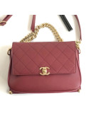 Chanel Calfsin & Gold-Tone Metal Medium Flap Bag A57942 Burgundy F/W 2018