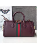 Gucci Ophidia Leather Medium Top Handle Bag 524532 Burgundy 2019