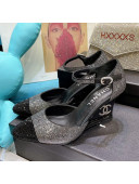 Chanel Crystal Wedge Pumps Black 2021