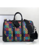 Gucci Medium GG Psychedelic Carry-on Duffle Bag 601294 Black/Multicolor 2020