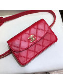 Chanel Lambskin Flap Waist Bag/Belt Bag A88612 Red 2019