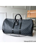 Louis Vuitton Keepall Bandouliere 50/55 Travel Bag in Black Damier Canvas N41416/N41356 2021