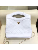 Chanel Lambskin Chanel 31 Mini Shopping Bag AS9196 White 2019