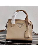 Prada Saffiano Leather Top Handle Bag 1BA269 Beige 2020