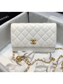 Chanel Metal Wallet on Chain WOC Bag AP1450 White 2020