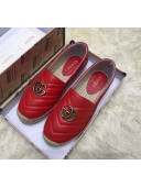 Gucci Leather Espadrille with Double G 551890 Red 2019