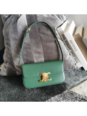 Celine Triomphe Shoulder Bag in Shiny Calfskin 194143 Forest Green 2022