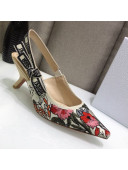 Dior J'Adior Slingback Pumps 6.5cm in Multicolor Mille Fleurs Embroidered Cotton 2021