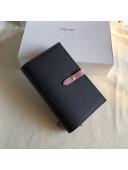 Celine Palm-Grained Leather Passport Wallet Black/Pink 2022 02