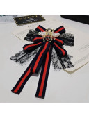 Gucci Lace Web Brooch/Neck Bow Dark Blue 2021