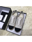 Chanel Glittering Fabric Lace-ups Sneakers G34424 White 2019