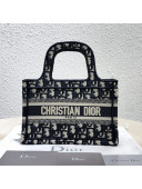 Dior Mini Book Tote Bag in Original Oblique Embroidered Canvas Blue 2019