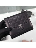 Chanel Quilted Lambskin Small Wallet Black 01 2019