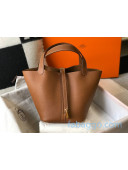 Hermes Picotin Lock Bag 22cm in Togo Calfskin Brown/Gold 2020