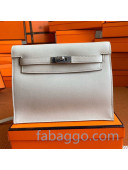 Hermes Kelly Danse Backpack in Evercolor Leather White/Silver 2020