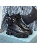 Prada Monolith Brushed Rois Leather and Nylon Boots Black 2021