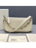 By Far Mini Rachel White Lizard Embossed Leather Bag 2020