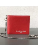 Balen...ga  Explorer Square Wallet with Chain Red 2018