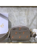 Chloe Mini Signature Bag In Smooth Calfskin With Embroidered Horses & Studs Gray 2019