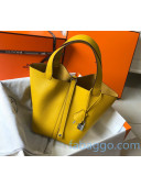 Hermes Picotin Lock Bag 18cm in Togo Calfskin Yellow 2020