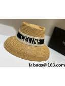 Celine Staw Bucket Hat with Logo Band Khaki 2021