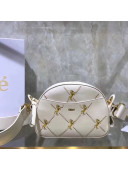 Chloe Mini Signature Bag In Smooth Calfskin With Embroidered Horses & Studs White 2019