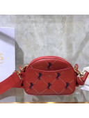 Chloe Mini Signature Bag In Smooth Calfskin With Embroidered Horses & Studs Red 2019