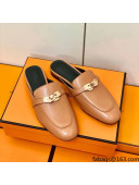 Hermes Oz Mule in Smooth Calfskin with Iconic Kelly Buckle Brown 17 2022(Handmade)