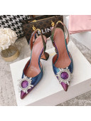 Amina Muaddi Crystal Circle Slingback Pumps 9.5cm Multicolor 2021