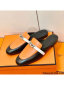 Hermes Oz Mule in Smooth Calfskin with Iconic Kelly Buckle Brown/Black 16 2022(handmade）