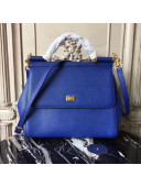 Dolce&Gabbana Classic Large Sicily Palm-Grained Leather Top Handle Bag 5517 Royal Blue 2020