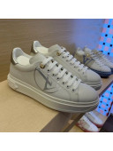 Louis Vuitton Time Out LV Circle Leather Sneakers 1A8NI1 Silver/White 2020