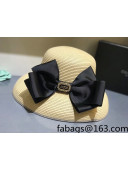 Dior Staw Bucket Hat with Maxi Bow Beige 2021