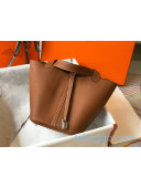 Hermes Picotin Lock Bag 22m in Togo Calfskin Brown/Silver 2020