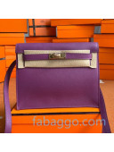 Hermes Kelly Danse Backpack in Evercolor Leather Purple/Gold 2020