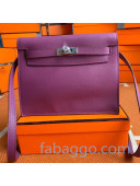 Hermes Kelly Danse Backpack in Evercolor Leather Purple/ Silver 2020