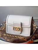 Louis Vuitton Dauphine Mini Smooth Leather Shoulder Bag M55836 White 2020