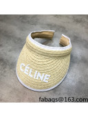 Celine Beige Straw Visor Hat White 2021