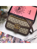 Gucci GG Leather Marmont Matelassé Shoulder Bag ‎443497 Beige/Brown 2019