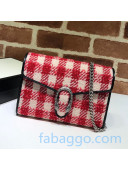 Gucci Ophidia Check Tweed Supreme Chain Wallet WOC 401231 Red/White 2020