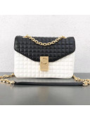 Celine Bicolour Quilted Calfskin Medium C Bag Black/White 2019