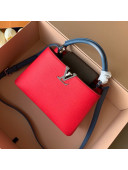 Louis Vuitton Capucines BB Top Handle Bag M52990 Red/Grey/Blue 2019