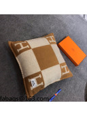 Hermes Avalon Wool Pillow 55x55cm Brown 2021