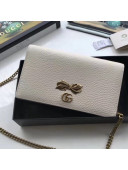 Gucci Leather Mini Bag With Bow 524293 White 2018