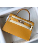 Hermes Mini Kelly II Handbag in Original Epsom Leather Yellow (Gold Hardware)