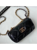 Chanel 19 Lambskin Glasses Case/Mini Bag with Classic Chain AP2044 Black 2021