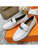 Hermes Mocasini Calfskin Loafers White 2021