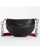 Balen...ga Calfskin Metal Chain Waist Bag Black 2018